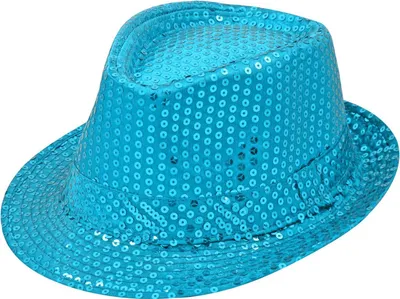 Produktbild von Paillettenhut türkis Partyhut glänzend Hut für Karneval Disco Party Silvester