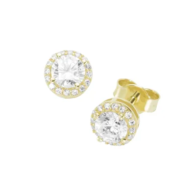Produktbild von Karat 94039840 Ohrringe Ohrstecker Damen Zirkonia Rund 375/- Gelbgold Ø 7 mm