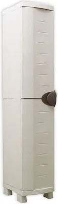 Produktbild von Kleiderschrank 1-türig Harz Taupe Beige Höhe 184 cm Breite 35 cm abschließbar für Innen- & Außenbereich