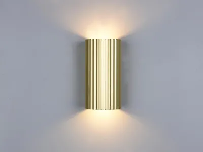 Produktbild von Kleine Up and Down LED Wandlampe Metall gold, Wandbeleuchtung indirekt, H: 18cm