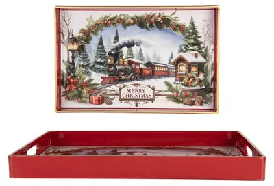 Produktbild von Clayre & Eef Tablett 41x26x4 cm Weiß Kunststoff