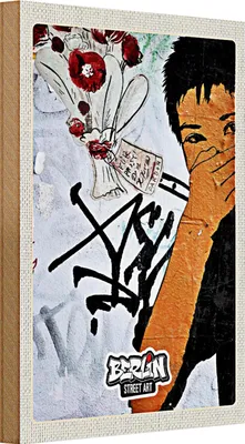 Produktbild von Holzschild Reise 20x30cm Berlin Hauptstadt Kreuzberg Graffiti
