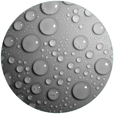 Produktbild von Wallario Premium Glasbild, freischwebende Optik, kräftige Farben, rund 50cm Durchmesser, Motiv Wassertropfen in schwarz weiß