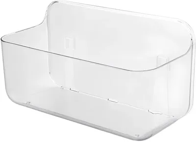 Produktbild von Unyqoos Transparentes Badezimmerregal mit selbstklebender Befestigung für Dusche und Küche, 28 x 13 x 15 cm