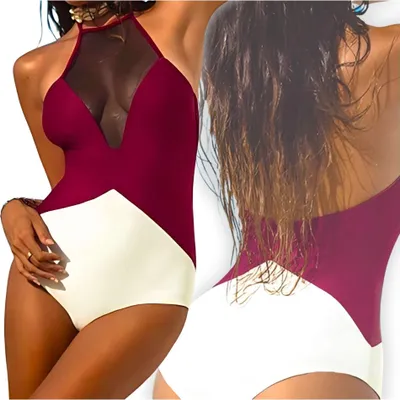 Zdjęcie produktu dla Strój kostium kąpielowy jednoczęściowy modelujący talie siateczka sexy M