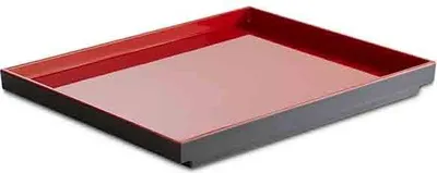 Produktbild von APS 15456 GN 1/2 Tablett ASIA PLUS, 32,5 x 26,5 cm, Höhe 3 cm, Melamin, schwarz matt/rot glänzend