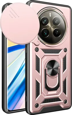 Produktbild von Hülle für Realme 12 Pro/Realme 12 Pro+ 5G Magnetische Ring Ständer Halter Dia Kameraschutz TPU Bumper Silikon Schutzhülle Rosa