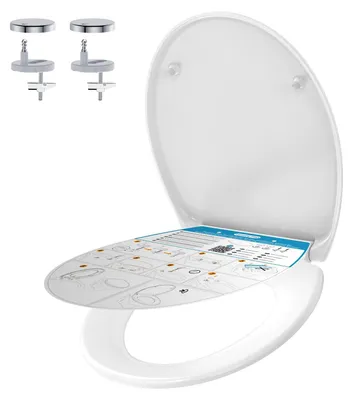 Imagen del producto de Tapa de inodoro ovalada, de Duroplast, con sistema de cierre suave, para baño