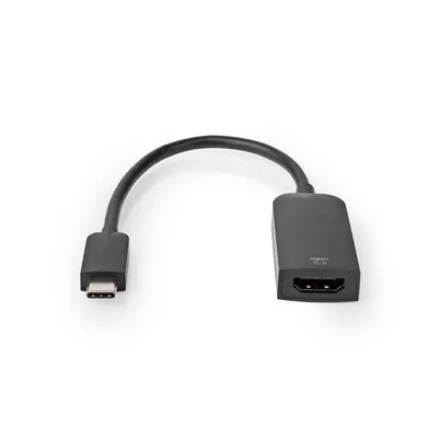 Produktbild von Nedis USB-C Adapter - USB 3.2 Gen 1 - USB-C Stecker - HDMI Ausgang - 4K@60Hz - 0.20 m - Rund - Vernickelt - PVC - Schwarz - Box