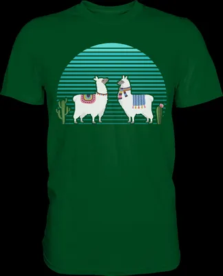 Produktbild von Lama Kaktus Shirt Sukkulenten Lamas – Bottle Green / M