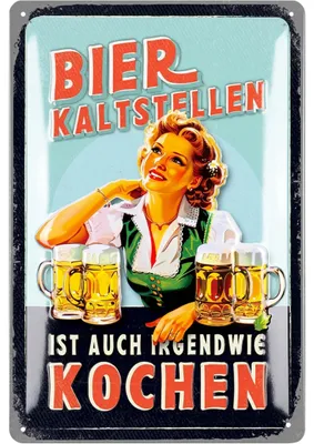 Produktbild von LANOLU Blechschilder retro Bier Bar Deko, Metallschilder mit Spruch für Partyraum, Küche, Bardeko, Cocktail Schild als Geschenk 20x30cm