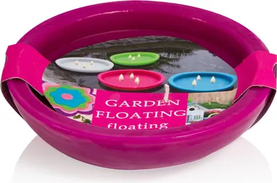 Produktbild von INNA-Glas Outdoor Schwimmkerze NEREA, 3-Docht, pink, 4,5 cm, Ø15,8 cm, 5,5h - Schwimmende Kerze