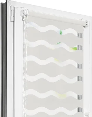 Obrázek produktu pro Dvojitá roleta vlna Estika bez vrtání – 80 cm x 150 cm – V přírodním stavu – Snadná montáž pomocí úchytů