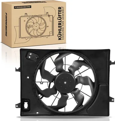 Image de Frankberg 1x Ventilateur de radiateur simple avec cadre de ventilateur de radiateur Hyundai Tucson Fourgon/SUV JM 2.0L