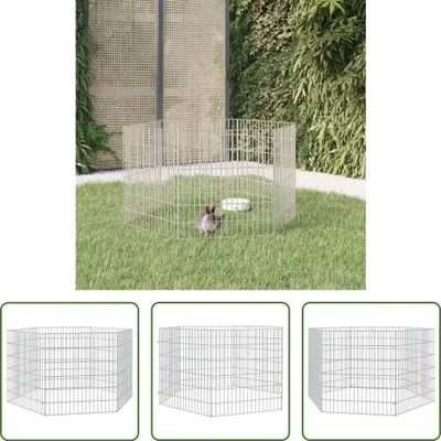 Zdjęcie produktu dla The Living Store 6-częściowy wybieg dla ptaków 54x60 cm Ocynkowane żelazo