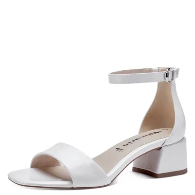 Produktbild von Tamaris Damen Sandalette Sandale Lack Karree Blockabsatz 1-28228-20, Größe:37 EU, Farbe:Weiß