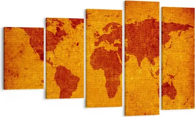 Produktbild von Bild auf Leinwand - Leinwandbild - Alte Karte Kontinente Reisen Welt - 100x60cm - Wand Bild - Wanddeko - Leinwanddruck - Bilder - Kunstdruck - Leinwand bilder - Wandkunst - EG100x60-0396