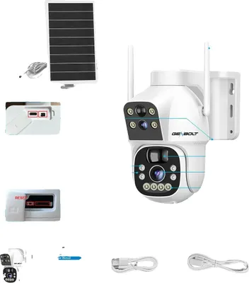 Obrázok produktu pre Bezpečnostná kamera s dvoma objektívmi, solárne napájanie, GB-217H WIFI