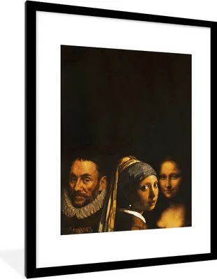 Produktbild von MuchoWow® Gerahmtes Poster Kunst - Alte Meister - Collage 60x80 cm - Poster mit Schwarzem Bilderrahmen Wandposter Rahmen Foto Bilder - Wohnzimmer - Dekorationen - Prämie