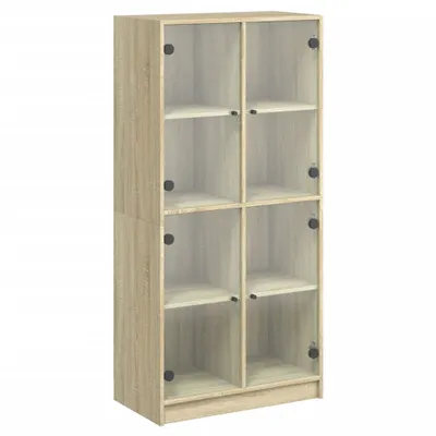 Produktbild von Highboard mit Türen Sonoma-Eiche 68x37x142 cm Holzwerkstoff