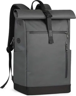 Produktbild von Famanu Rolltop Rucksack mit Wasserdichter Schutz - Schwarz
