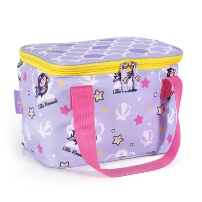 Produktbild von Milk&Moo Lunchbox | Isolierte Lunchtasche | Brotdose | Kühltasche | wasserfest Lunchbag | Kinder Brotbeutel | Lunch Tasche für Grundschule, Kita, Kindergarten | Blau/Rosa
