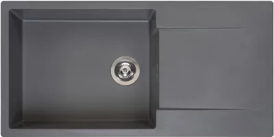 Produktbild von ReginoxEinbauspüle Amsterdam 540, 1000x500mm, Granit Grau, reversibel, Becken mit Tropftasse, inkl. Siebkorbüberlaufventil