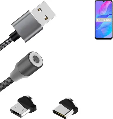 Produktbild von K-S-Trade Hochwertiges Magnet-Lade-kabel Sync-Kabel Daten-Kabel für Huawei P Smart S mit USB-Typ-C-Anschluss und Micro-USB-Anschluss 2A bis zu