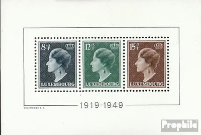 Produktbild von Briefmarken Luxemburg 1949 Mi Block7 (kompl.Ausg.) postfrisch Regierungsjubiläum