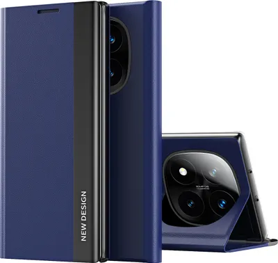 Obrázek produktu pro Pouzdro pro Xiaomi Redmi Note 14 Pro+ 5G, MagnetickéPolyuretanKožené Pouzdro s Funkcí Stojánku tmavě modrá
