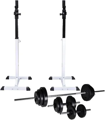 Produktbild von Hantelständer mit Hantelset und Gewichten 30,5 kg für Fitness, Krafttraining, Zuhause