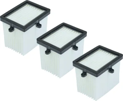 Produktbild von vhbw Filterset kompatibel mit Milwaukee 2648-21, 2648-20 Exzenterschleifer, Trennschleifer - 3x Luftfilter Schwarz Weiß