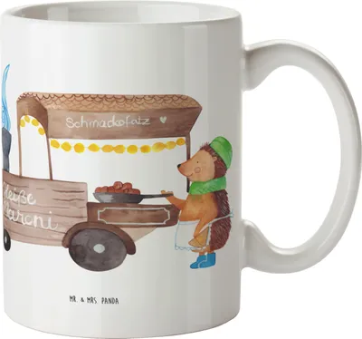Produktbild von Mr. & Mrs. Panda Tasse Igel Maronen - Weiß - Geschenk, Kastanien, Duft, schöne, Becher, Weihnachtsmarkt, Weihnachten, Kaffeebecher, Kaffeetasse, Pott