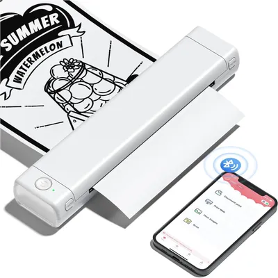 Produktbild von Mobiler Drucker A4 für Unterwegs Thermodrucker - Tragbarer Bluetooth Drucker für Den Heimgebrauch im Büro, Kompatibel mit Laptops und Smartphones