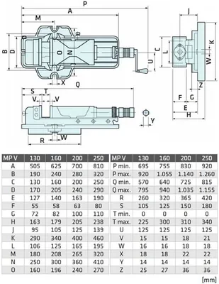 Image de Étau hydraulique MP 200 V