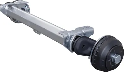 Obrázek produktu pro AL-KO COMPACT brzděná náprava pro přívěsy, nosnost 1350 kg, rozchod 800 mm, rozvor 1250 mm, rozteč nábojů 5x112, pro přepravníky automobilů, přívěsy pro osobní automobily, přepravní přívěsy