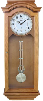 Produktbild von PRIM Radio Melody III Funkwanduhr Holz mit Pendel Braun 28 x 78,5 cm