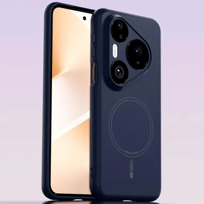 Image de Etui magnétique pour Huawei Pura 80 Pro, compatible MagSafe, silicone liquide, résistant aux chocs et aux rayures Bleu foncé
