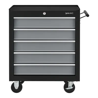 Produktbild von In And OutdoorMatch Werkzeugwagen Jake - 5 Schubladen - 69 x 33 x 77,5 cm - Schwarz - 4 Räder - abschließbar