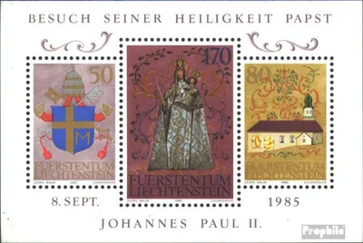 Produktbild von Briefmarken Liechtenstein 1985 Mi Block12 (kompl.Ausg.) gestempelt Papstbesuch