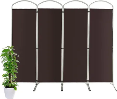 Zdjęcie produktu dla Dzielnik pokoju COSTWAY 221 x 188 cm, składany i zdejmowany parawan, 4-częściowy parawan, dzielnik pokoju wewnątrz, wykonany z tkaniny, dla większej prywatności i elastyczności (brązowy)