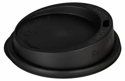 Produktbild von 100x Domdeckel Trinkdeckel für Mehrweg-Kaffeebecher Coffee to go Ø 80mm schwarz