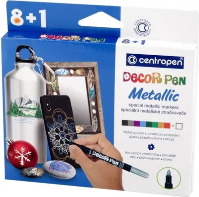 Obrázek produktu pro Centropen Decorpen 2737 Metalic sada 8+1