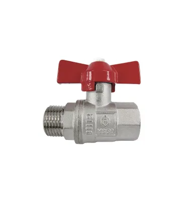 Produktbild von Übergangskugelhahn PN 25 DN 20 - 3/4" IG-AG Alu Flügelgriff ohne Entleerung für Heizung, Brauchwasser, Grauwasser, Gartenwasser Größe: 3/4 Zoll