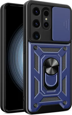 Produktbild von HQWear Hybrid Armor Camshield Kameraschutzhülle für Samsung Galaxy S24 Ultra, Blau