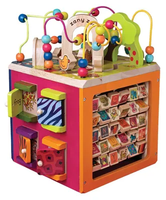 Produktbild von B. Toys 44163 - Zany Zoo Spielewürfel, Motorikschleife, Motorikwürfel