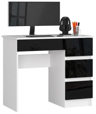 Obrázek produktu pro AKORD Furniture Factory IP0PBIUPOLCZARPRA7, Přímý, Obdélníkový tvar, Lesklý, Černá, Bílá, 4 zásuvka/zásuvek, 500 mm