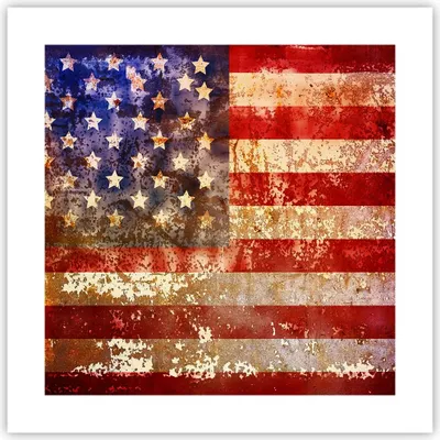 Produktbild von Poster - Poster ohne Rahmen - Amerika Flagge national patriotisch - 40x40 cm - Wand Bild - Wanddeko - Wandbilder - Kunstposter - Wandposter - Bilder - Kunstdruck - Wandbild - P2XAC40x40-3084