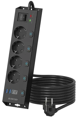 Immagine prodotto di Ciabatta da parete a 4 prese con porta USB-C e protezione da sovratensione