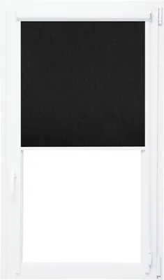 Image de Store occultant avec caisson et barres latérales 100% Black Out Thermoroll (noir, 60x150 cm)